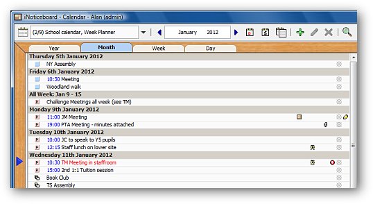 Calendar List View
